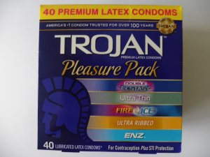 Trojan Pleasure Pack - Premium Lubricated Latex Condoms - 40 Count